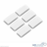 Whiteboard magnet 12x24mm rectangle white (set 6)