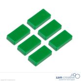 Whiteboard magnet 12x24mm rectangle green (set 6)