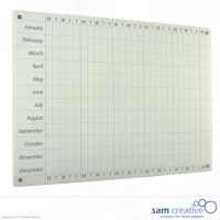 Whiteboard Glass Year Planner Mon-Fri 60x90 cm
