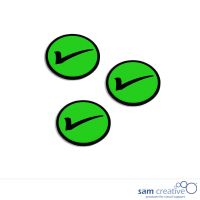 Magnetic symbol check mark 3x3 cm green